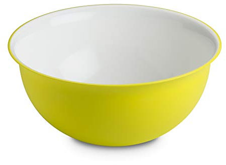 Omada Design Schüssel für Pasta und Salat (3,5 Liter), Schüssel aus Polypropylen und integrierten antimikrobiellen Mitteln eliminiert Bakterien und Pilze. Made in Italy Linea Sanaliving Weiß Säuregrün