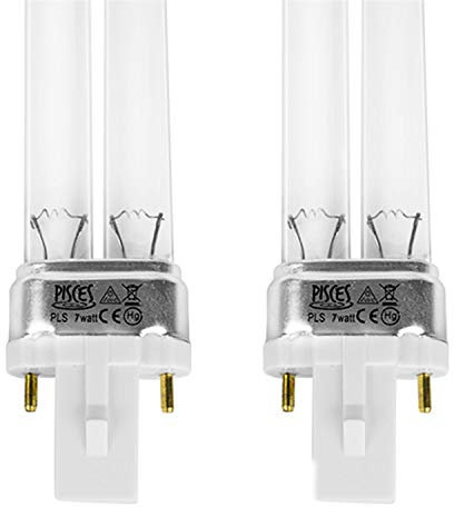 Pisces Twin Pack 7w (watt) PLS Replacement UV Bulb Lamp for Pond Filter UVC