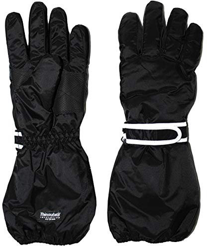 alles-meine.de GmbH Fingerhandschuhe - Thermo - mit langem Schaft - SCHWARZ - Größe: 12 bis 15 Jahre - wasserdicht + atmungsaktiv Thinsulate Reflektor ! - gefüttert - Baumw..