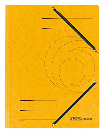 Herlitz 10843886 Einschlagmappe A4 aus Colorspankarton mit Gummizug, gelb