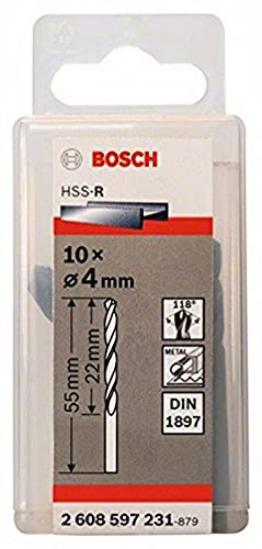 Bosch Pro Karosseriebohrer HSS-R rollgewalzt (10 Stück, Ø 4 mm)