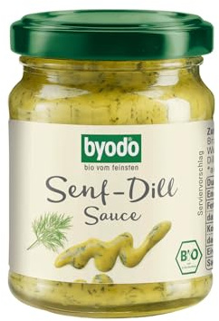 Bio Senf-Dill-Sauce 125 ml - Byodo | Hergestellt aus 100% Bio-Zutaten, Cremige & Frische Dill-Note, Vielseitig & Ideal für Feinschmecker