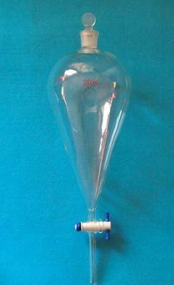 Gowe 2000 ml ,24/29, vetro Pyriform Separatory imbuto, PTFE rubinetto da ,2 litri, forma a pera