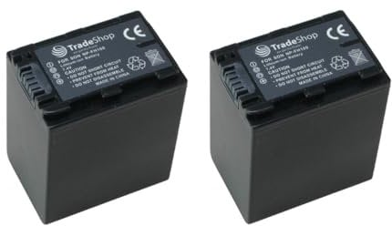 Trade-Shop Lot de 2 Batteries Li-ION Compatible avec Sony NP-FH70 NP-FH100 NP-FP-30 NP-FP-50 NP-FP-51 NP-FP-60 NP-FP-61 NP-FP-70 NP-FP-71 FP-90 NP-FP-91 NP-FH-30 3600 mAh