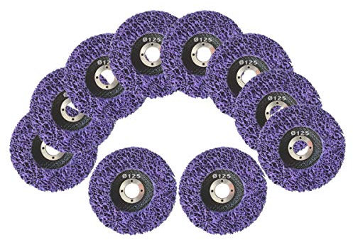 10 Stück Reinigungsscheibe Grobreinigungsscheibe CSD Ø 125mm CBS für Winkelschleifer Clean Strip Disc Premium Purple Nylongewebescheibe
