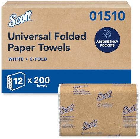 Scott Professional C-Fold Paper Hand Towels, Bulk, 12 x 200 Sheets (01510)
