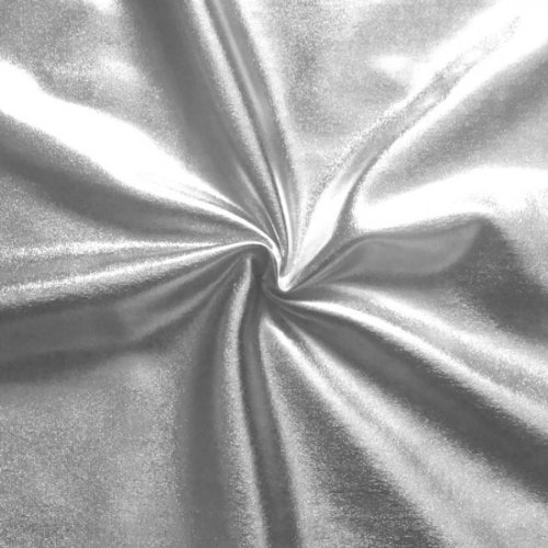 STOFFKONTOR Stretch Folienjersey Jersey Stoff Meterware, Silber
