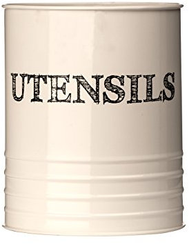 Premier Housewares 507630 Sketch Utensil Canister - Cream, H16 x W13 x D13cm, Beige