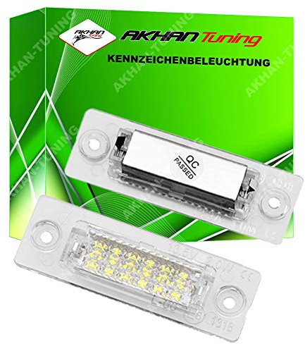 Akhan KB13 - LED Kennzeichenbeleuchtung Module komplette Einheit Plug'n Play geeignet für VW Golf 5 Plus, Caddy III, Passat 3C B6, Touran, T5, Jetta, Passat 3BG, Superb