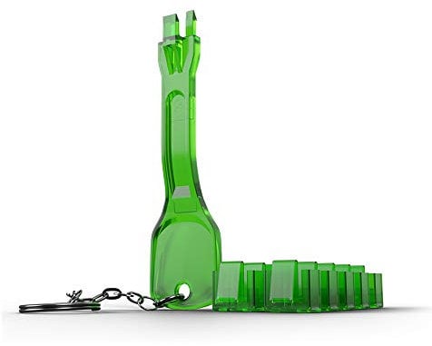 LINDY 10 x RJ-45 Port Blockers with Key - Green