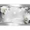 Fototapete murando Blumen 100x70 cm Vlies Tapeten Wandtapete XXL Moderne Wanddeko Design Wand Dekoration Wohnzimmer Schlafzimmer Büro Flur weiß grau silber Orchidee Ornament Abstrakt b-A-0078-a-b