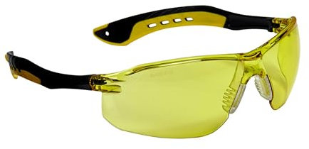 3M Flat Temple Safety Eyewear, Impact-Resistant, Blocks 99.9% of UV, Amber Lens, Scratch-Resistant Coating, Lightweight & Durable Design, Sleek Design Safety Glasses, 1 Pack (47013H1-DC)