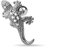 BlackAmazement Cartilage Tragus Helix Barbell Ohrstecker Gecko Eidechse Lizard 316L Edelstahl Zirkonia CZ Silber klar Damen
