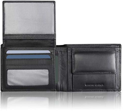 KORUMA Portefeuille Homme Smart avec Blocage RFID - Noir Cuir véritable Doux - 100% Cartes de crédit à crédit protégées - Smart (Noir)