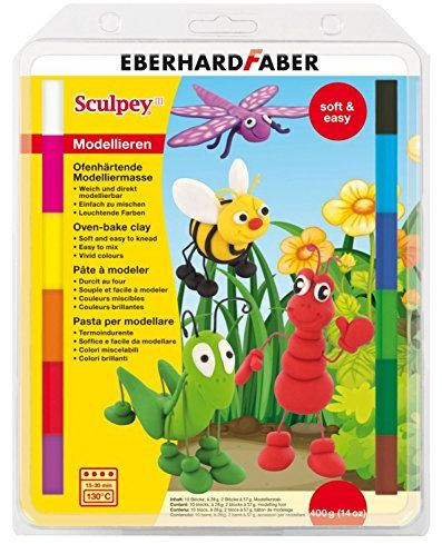 Eberhard Faber Sculpey 571202 - pâte à modeler durcissante au four - 12 couleurs, 400g