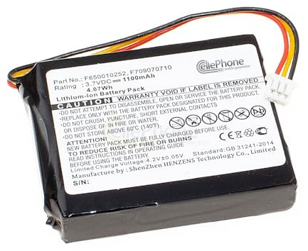 cellePhone Akku Li-Ion kompatibel mit Tomtom One Europe IQ Routes Regional S4L V2 V3 V5 (Ersatz für F650010252 / F709070710)