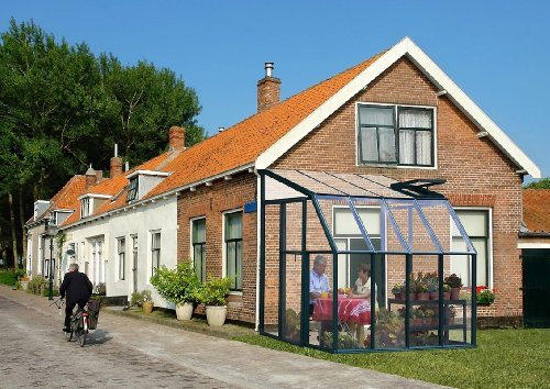 RION Kunststoff Anlehngewächshaus / Wintergarten Sun Lounge 33 (197 x 194 x 245) + Dachfenster