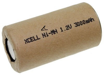 XCell X3000SCR Sub-C Akku im Kartonmantel, 3000mAh