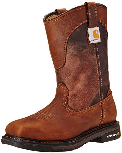 Carhartt Herren Square 11 Steel Toe Wellington Rugged Flex Gummistiefel mit quadratischer Zehenpartie, 27,9 cm, Braun/Dunkelbraunes Leder, 47 EU