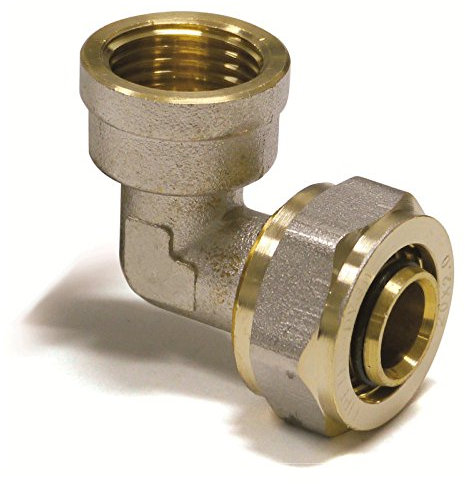 pipetec schra ubfitting Angle Transition 16 x 2 mm 90 ° 1/2 filetage femelle pour tuyau en composite multi-couches, DVGW, Uba-conforme, max. 100 °C