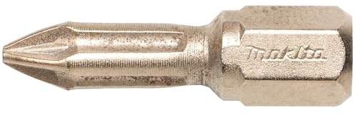 Makita P-38641 Diamant Bit PZ2, 25 mm, 3 Stück, mit Torsionszone und Diamant-Saphir-Beschichtung, für Kreuzschlitzschrauben Pozidriv