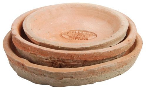 Esschert Design AT02 14 x 14 x 2cm Aged Terracotta Round Saucers (Set of 3)