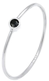 Elli Ring Damen Stacking Minimal Filigran mit Kristall in 925 Sterling Silber (44)