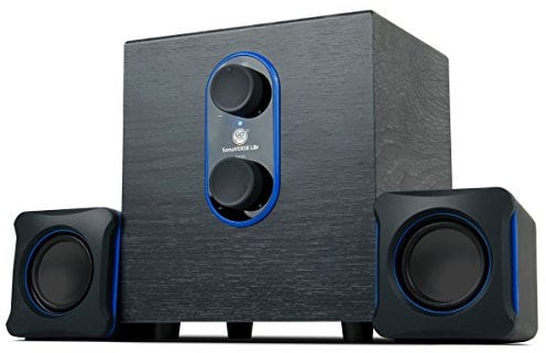 GOgroove SonaVERSE LBr - Altavoces, (3w x 2) 6W RMS y 5W RMS subwoofer, Adaptador de alimentación de CA USB para la Carga de Dispositivos móviles, Color Negro