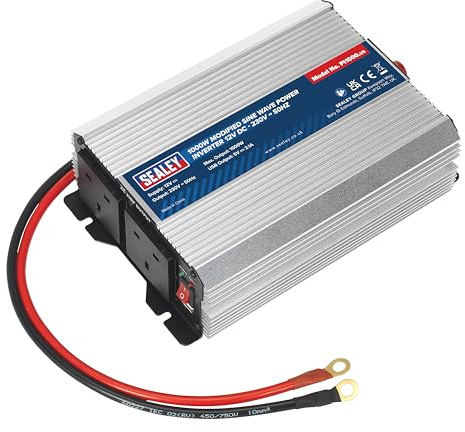 Sealey PI1000 Power Inverter 1000W 12V DC - 230V 50Hz , Red