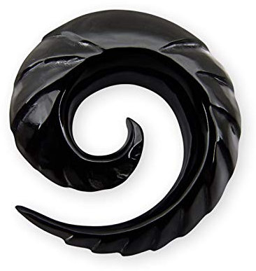 Fly Style Piercing Ohr Expander aus Horn - Dehnschnecke Dehnspirale Dehnungsschnecke Dehnsichel - Sägezahn, Grösse:10 mm