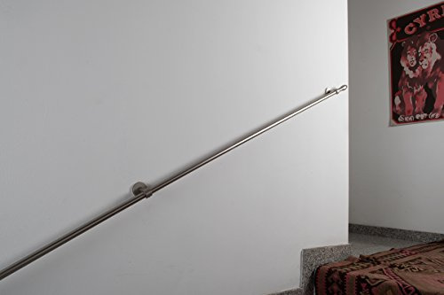 InCasa Corrimano L. 390 cm in Acciaio Satinato Ø 20 mm – Portata 80 kg – Completo