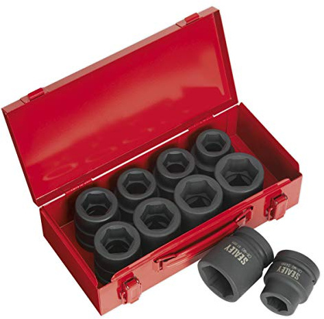 Sealey Ak688 Impact Socket Set 10Pc 1Sq Drive Metric/Imperial