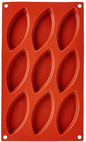 silikomart | SF039 Moule en Silicone pour BARCHETTA Monoportions, antiadhésif, 9 Monoportions, Lot de 1 Moule à gâteau, 100 x 44 mm, h 15 mm, Made in Italy