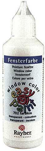 Rayher 38700702 Fensterfarbe easy paint , Flasche 80 ml, farblos