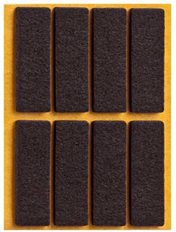 peha Filzgleiter - Parkettgleiter selbstklebend, eckig, 15x45 mm, braun (8 Stück)