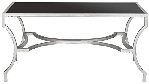 Safavieh Modern Accent Table with Iron Legs, in Silver and Black, 93 X 50 X 43.18