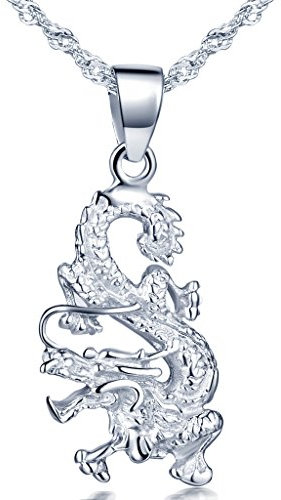 Unendlich U Fashion 925 Sterling Silber Damen Halskette Drache Anhänger Kettenanhänger