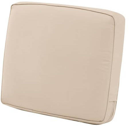 CLASSIC ACCESSORIES Montlake FadeSafe Rückenkissen, wasserabweisend, 58,9 x 50,8 x 10,2 cm, Antik-Beige, Outdoor-Liebesitzkissen