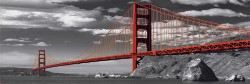 San Francisco - Golden Gate Bridge Colourlight Colorlite Städte Slim-Poster Druck - Grösse 91,5x30,5 cm