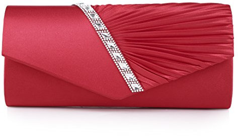 Damara Elegant Strassstein Damen Abendtasche Handtasche,Rot