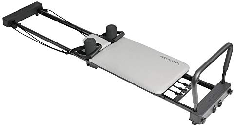 Stamina Products AeroPilates 287 Pilates Reformer – Home Gym Equipment with Adjustable Headrest, Padded Foot Bar, 3 Resistance Cords, and 2 Workout DVDs