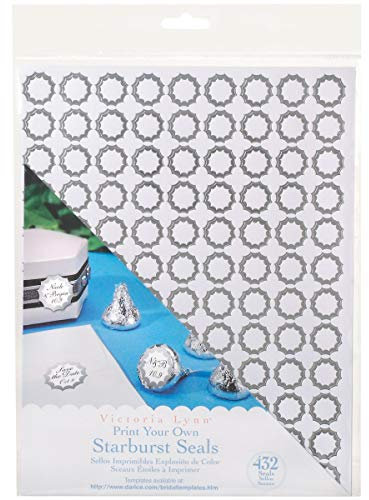 Darice 1404–290 bedruckbar Starburst Seal Aufkleber, 3/4-Zoll, Silber, 432-pack