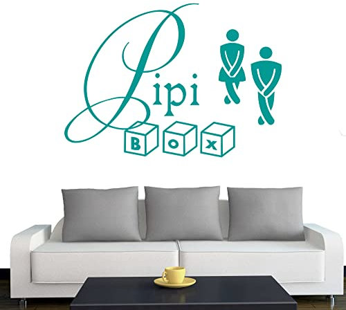 Klebesüchtig A171 Türtattoo - Wandtattoo PIPI Box 40cm x 28cm türkis - Dekoration - Bad - Wohnzimmer - Aufkleber - Wandsticker