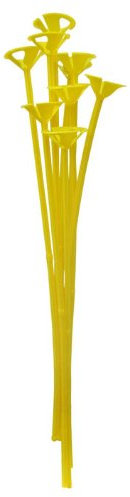 25 x 1 Piece Child Safety Balloon cup and stick holder. (best option instead of helium) (Yellow)