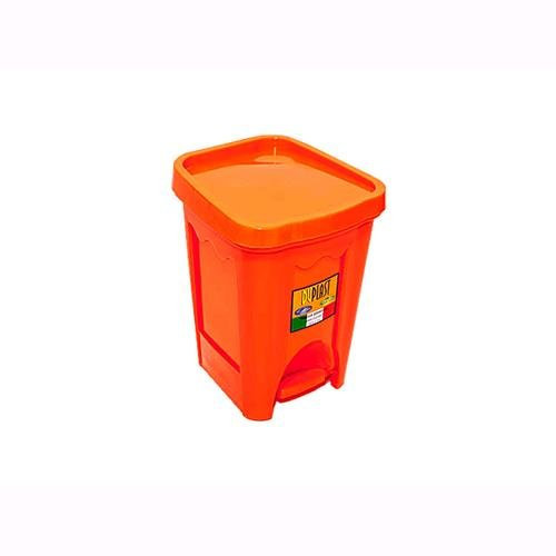 Eco - Cubo de basura de 6 litros, de plástico con pedal, color naranja 7532