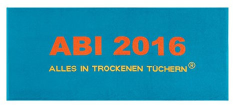 Vorjahrestuch: Egeria, Handtuch Abi 2016 - 75x180cm, Türkis