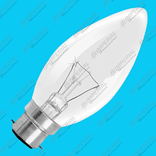 10 X 60 Watt B22 Standard Bayonet Cap Clear Candle Bulbs 220 - 240 Volt