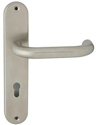 domino Türgriff UNO INOX PZ-Profilzylinder 72 Drückergarnitur für Zimmertüren Langschild-Garnitur Türdrücker-Set Türbeschläge