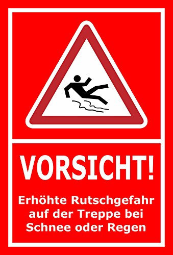 Melis-Folienwerkstatt Schild Rutschgefahr Treppe - 30x20cm - 3mm Hartschaum – 20 VAR S00018-046-D