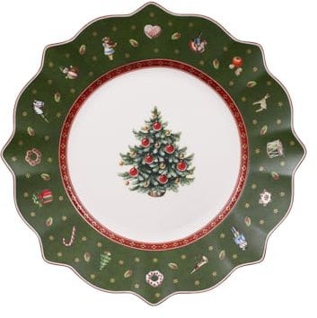 Villeroy & Boch – Toy's Delight Plato para Desayuno 24 cm Verde, Apto para Microondas, Plato para Postre, Vajilla Navidad Porcelana, Plato Pequeño, Navidad Mesa, Premium Porcelain